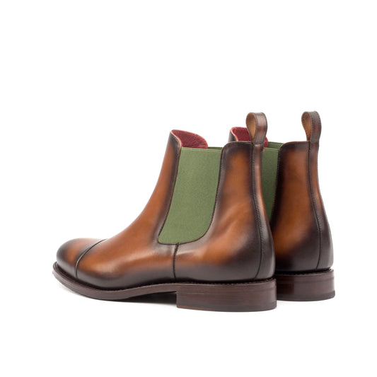 Zanzibar - Brown Leather & Green Elastic - Atelier 5 weeks LION BOOTS