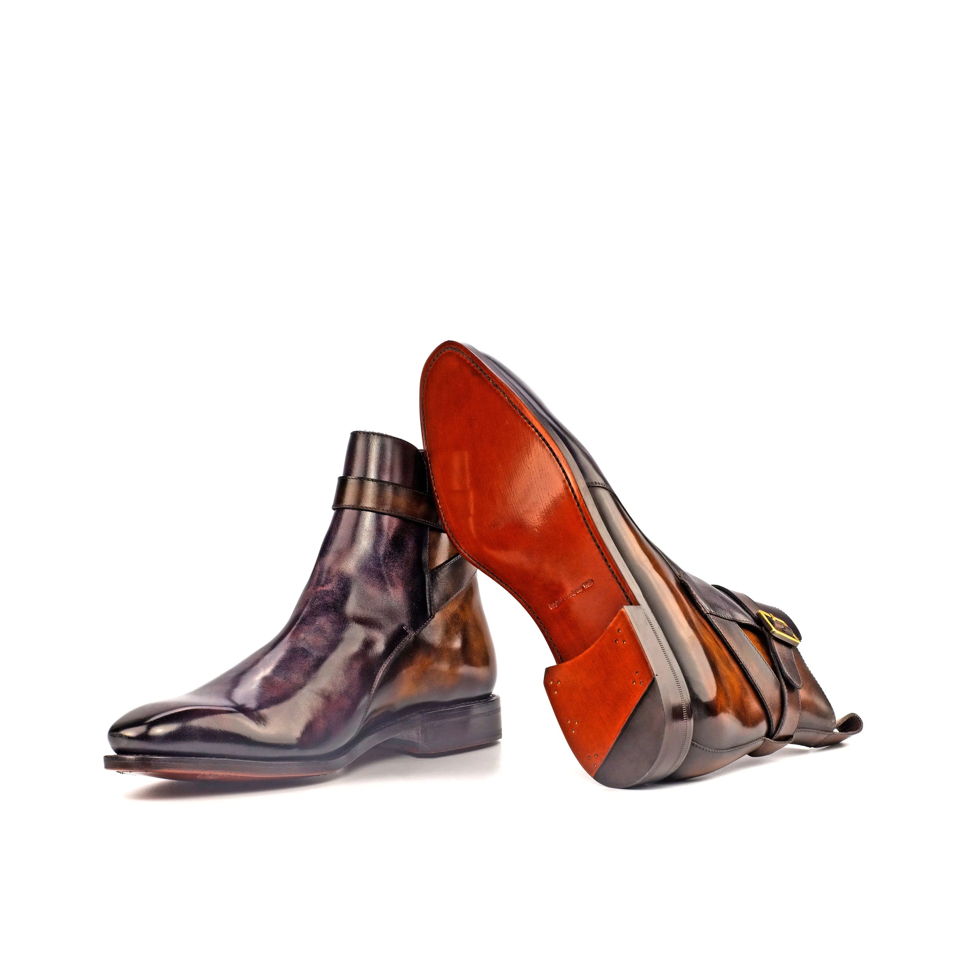 Gizeh - Aubergine & Tobacco Patina - Atelier 5 weeks LION BOOTS