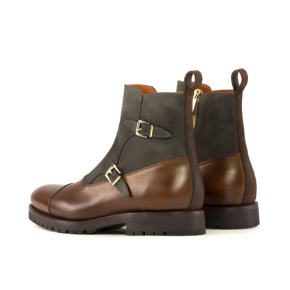 Okavango - Brown Leather & Dark Brown Suede - Atelier 5 weeks LION BOOTS