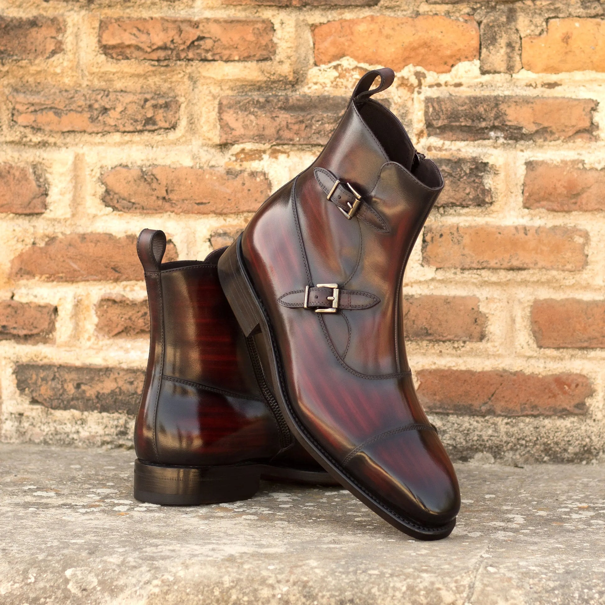 Okavango - Burgundy Patina - Atelier 5 weeks LION BOOTS