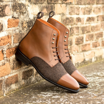 Sahara - Brown Leather & Tweed - Atelier 5 weeks LION BOOTS