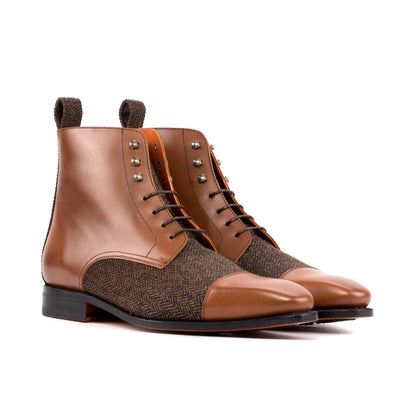 Sahara - Brown Leather & Tweed - Atelier 5 weeks LION BOOTS